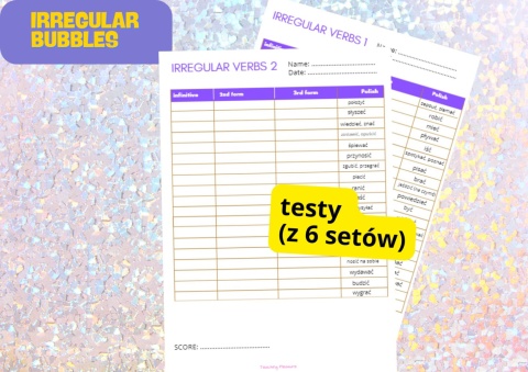 IRREGULAR VERBS BUBBLES (czasowniki nieregularne) IRREGULAR VERBS BUBBLES (czasowniki nieregularne)